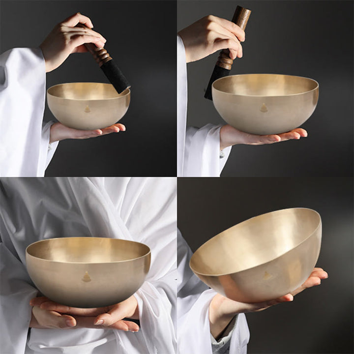 Buddha Stones Handgefertigtes nepalesisches goldenes Klangschalen-Set für Heilung und Meditation - image 19