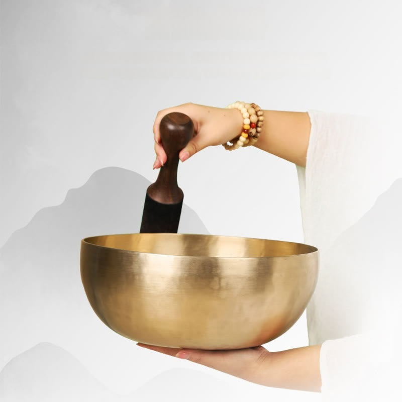 Buddha Stones Handgefertigtes nepalesisches goldenes Klangschalen-Set für Heilung und Meditation - image 18