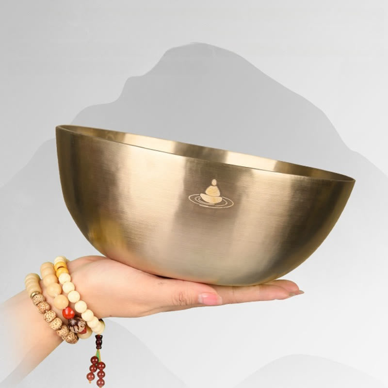Buddha Stones Handgefertigtes nepalesisches goldenes Klangschalen-Set für Heilung und Meditation - image 7