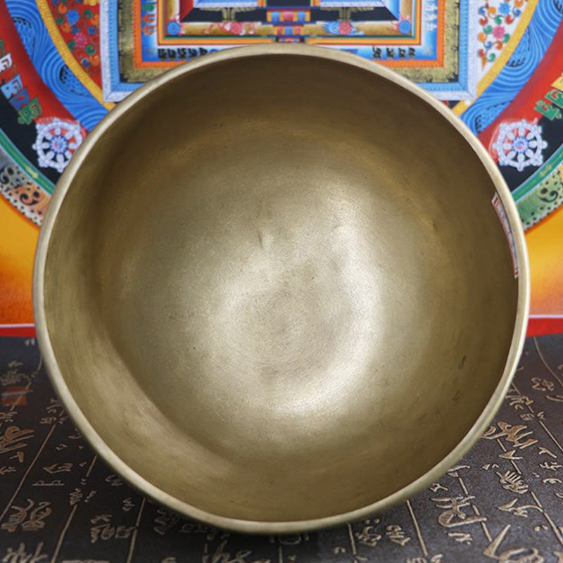 Buddha Stones Handgefertigtes nepalesisches Klangschalen-Set aus Gold – schlichtes Design für Heilung und Meditation - image 13