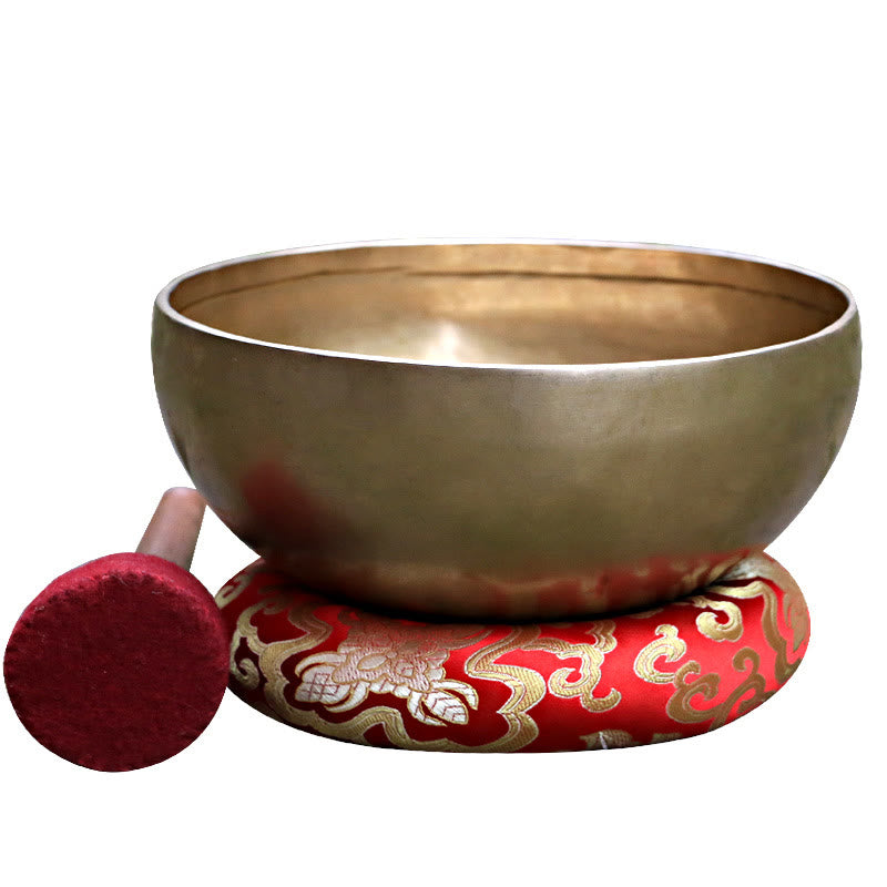 Buddha Stones Handgefertigtes nepalesisches Klangschalen-Set aus Gold – schlichtes Design für Heilung und Meditation - image 24