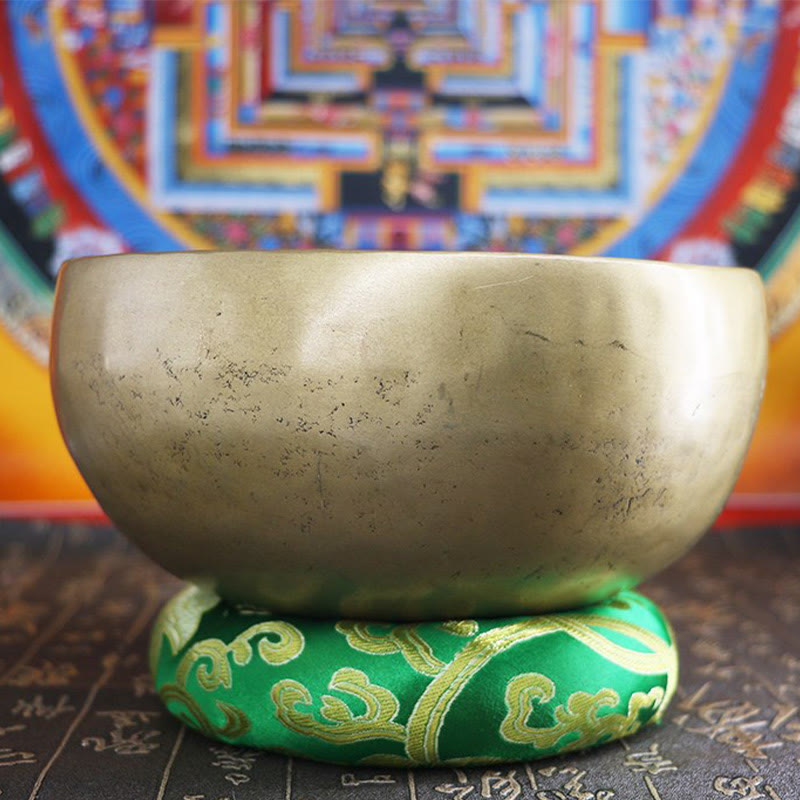 Buddha Stones Handgefertigtes nepalesisches Klangschalen-Set aus Gold – schlichtes Design für Heilung und Meditation - image 19