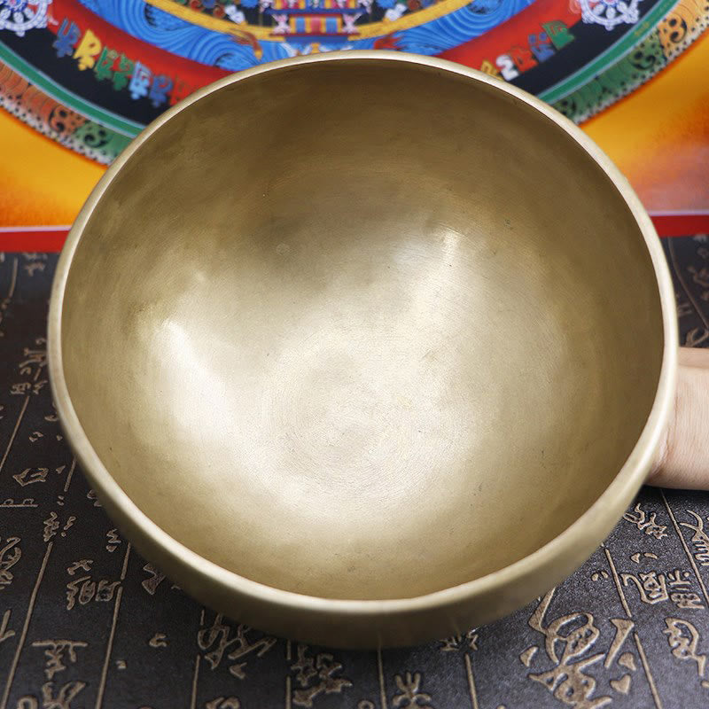 Buddha Stones Handgefertigtes nepalesisches Klangschalen-Set aus Gold – schlichtes Design für Heilung und Meditation - image 16