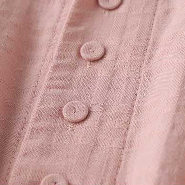 Buddha Stones – Retro-Midikleid aus Baumwolle und Leinen mit Taschen, einfarbig, mit Kordelzug und Froschknopf-Design - image 21