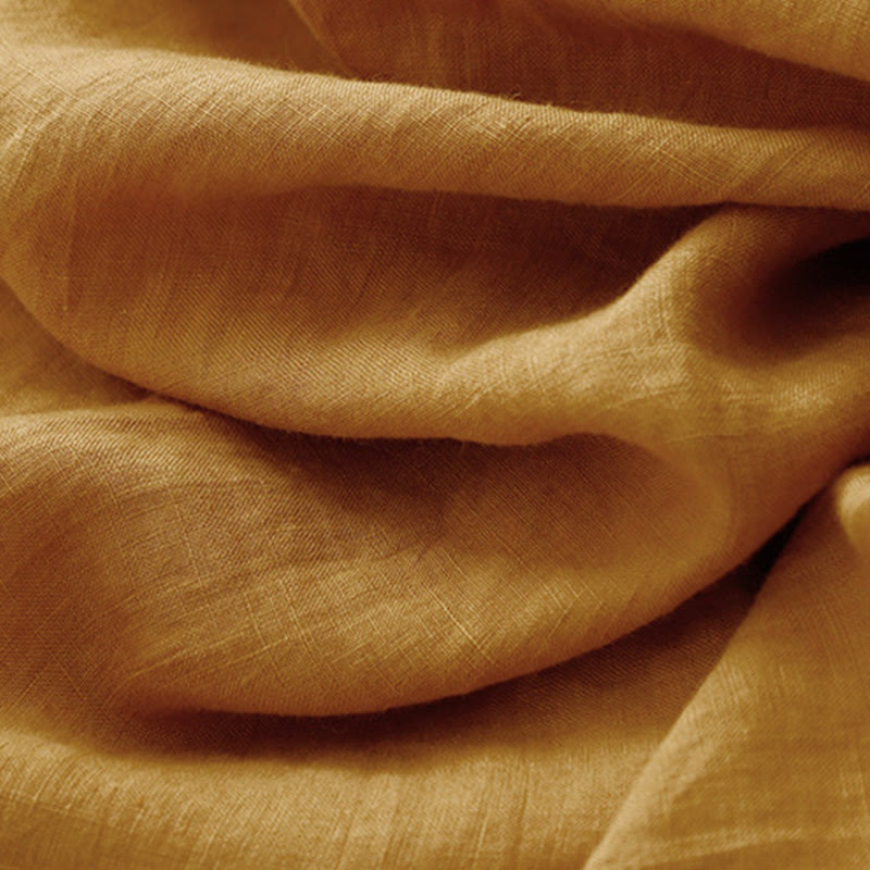 Buddha Stones Sommerkleid aus Baumwolle, schlicht, mit Schnürung, Knopfleiste vorne, Reverskragen, ärmellos, Midi-Länge - image 5