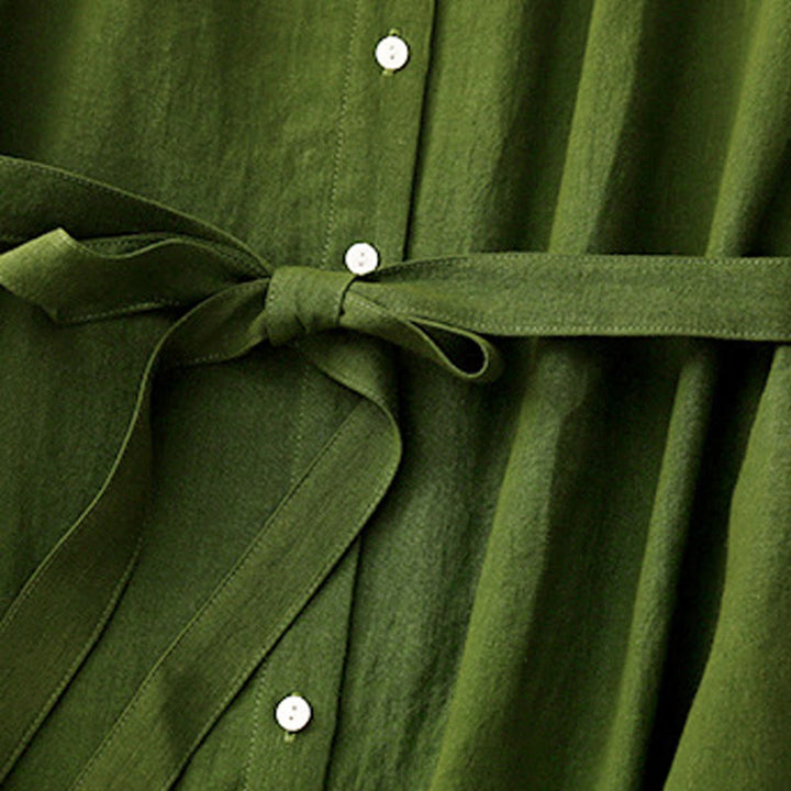 Buddha Stones Sommer-Strickjacke, schlicht, mit Schnürung, Knopfleiste vorne, Revers, ärmellos, Baumwolle, Midikleid - image 11