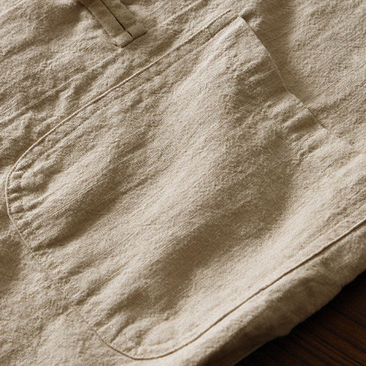 Buddha Stones Frosch-Knopf Chinesischer Tang-Anzug Baumwolle Leinen Herren Jacke Hemd mit Taschen - image 28