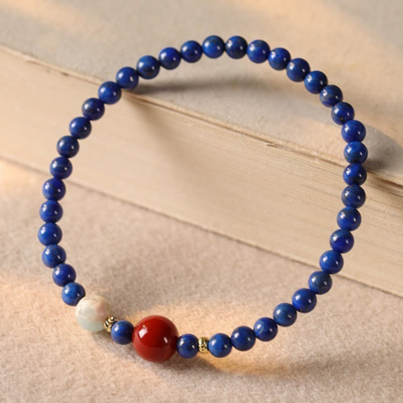 Buddha Stones, kleine Lapislazuli-Achat-Perlen, ultradünn, positives Armband - image 7