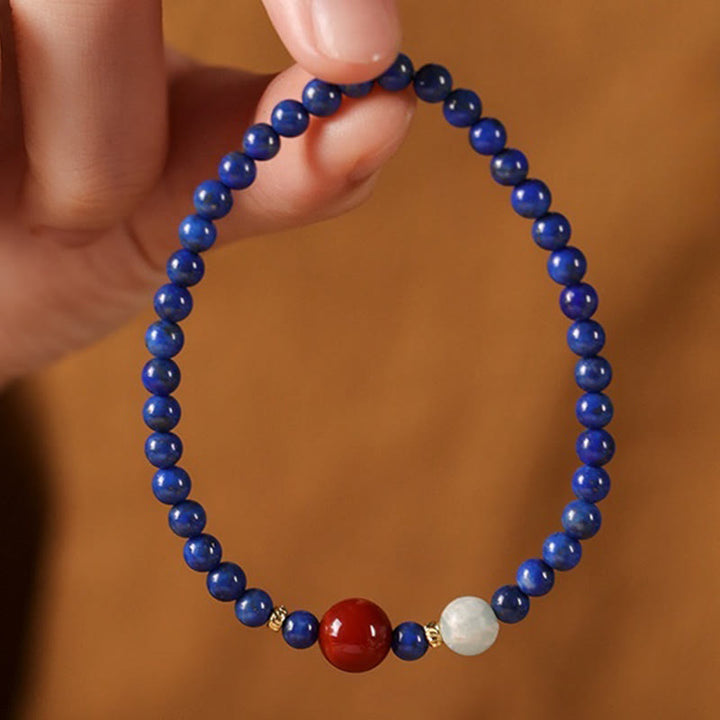 Buddha Stones Kleines Lazurite-Achat-Armband mit ultradünnen Perlen