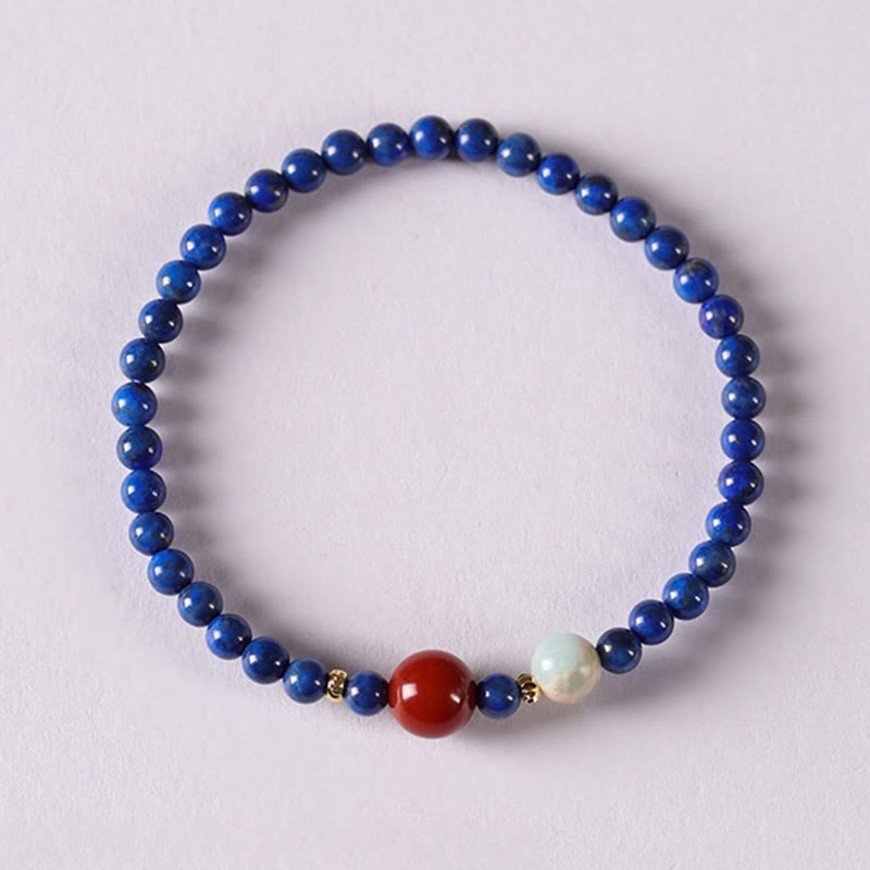 Buddha Stones Kleines Lazurite-Achat-Armband mit ultradünnen Perlen