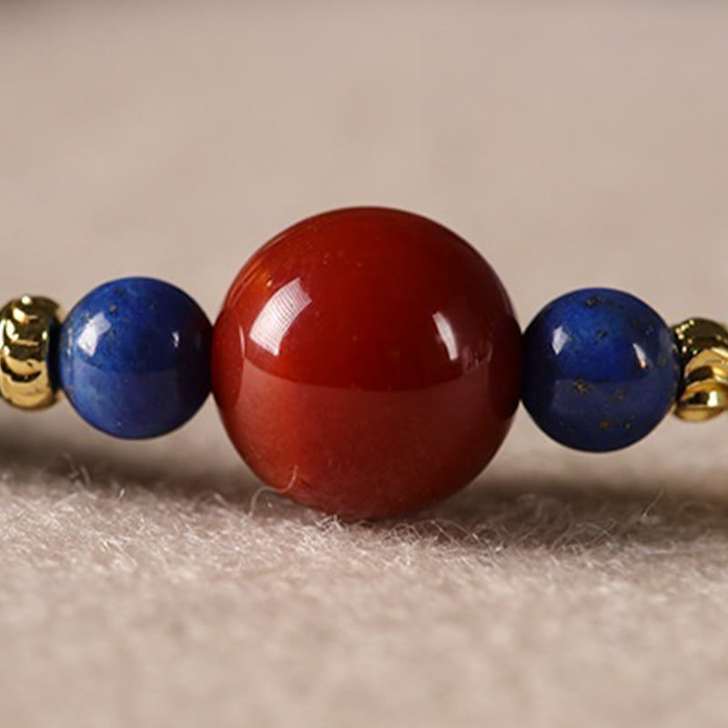 Buddha Stones Kleines Lazurite-Achat-Armband mit ultradünnen Perlen
