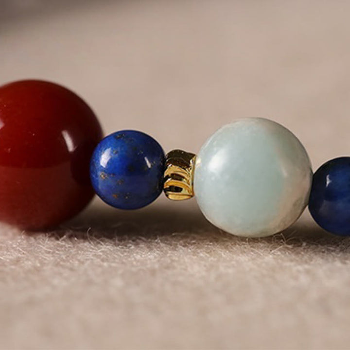 Buddha Stones, kleine Lapislazuli-Achat-Perlen, ultradünn, positives Armband - image 13