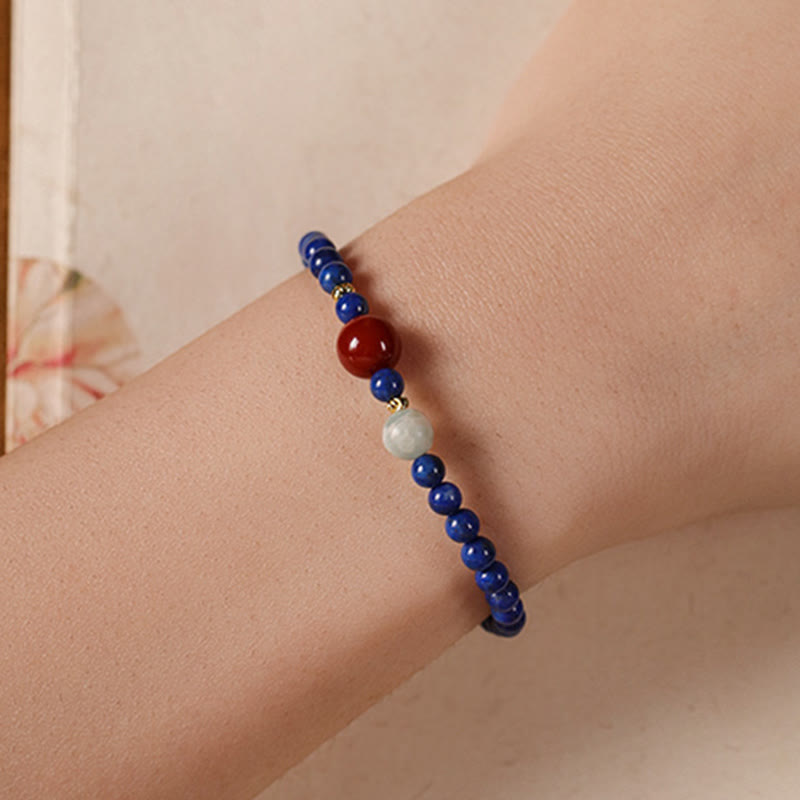 Buddha Stones, kleine Lapislazuli-Achat-Perlen, ultradünn, positives Armband - image 4