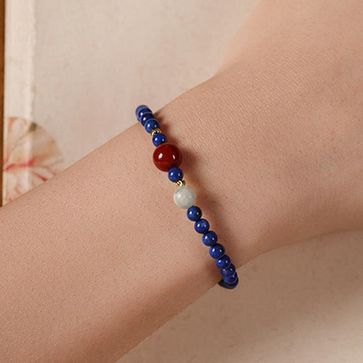 Buddha Stones, kleine Lapislazuli-Achat-Perlen, ultradünn, positives Armband - image 4