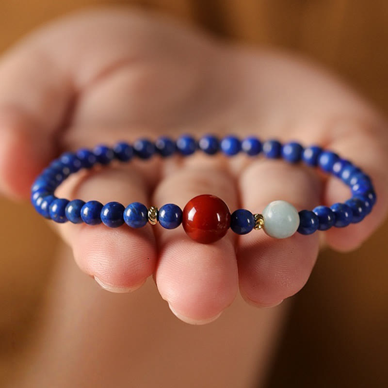Buddha Stones Kleines Lazurite-Achat-Armband mit ultradünnen Perlen