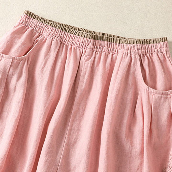 Buddha Stones Lässige Stickerei Damen-Haremshose aus Baumwolle und Leinen in den Größen 7–8 mit Taschen - image 19