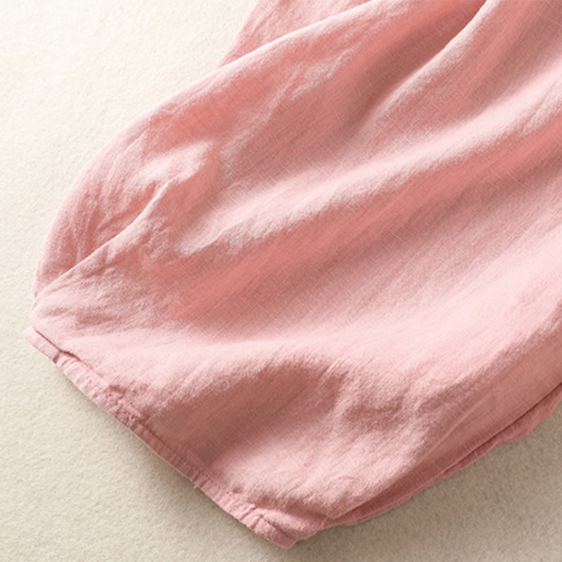 Buddha Stones Lässige Stickerei Damen-Haremshose aus Baumwolle und Leinen in den Größen 7–8 mit Taschen - image 22