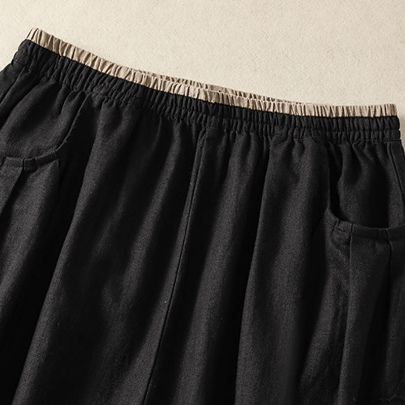 Buddha Stones Lässige Stickerei Damen-Haremshose aus Baumwolle und Leinen in den Größen 7–8 mit Taschen - image 31