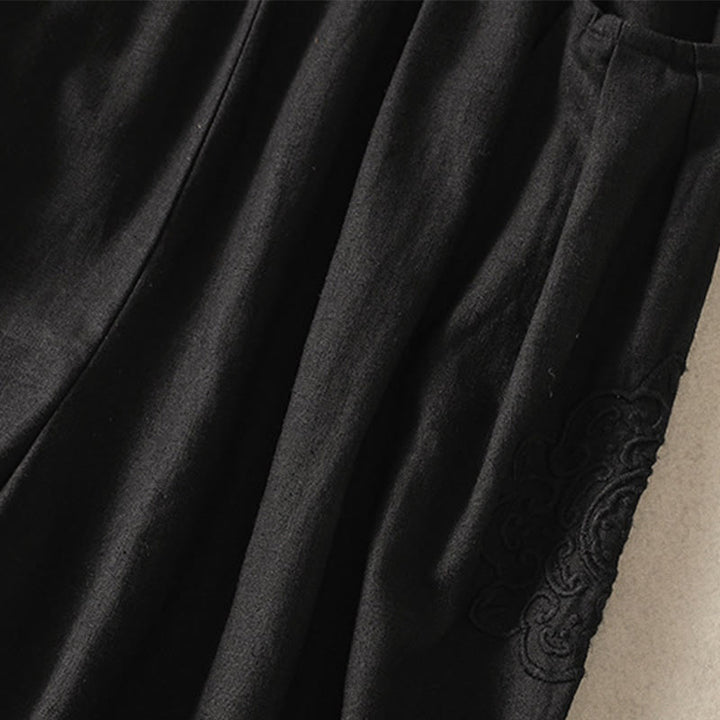 Buddha Stones Lässige Stickerei Damen-Haremshose aus Baumwolle und Leinen in den Größen 7–8 mit Taschen - image 33