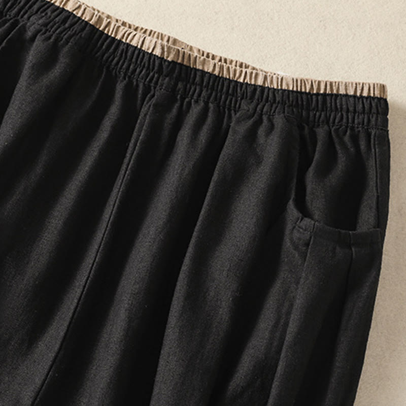 Buddha Stones Lässige Stickerei Damen-Haremshose aus Baumwolle und Leinen in den Größen 7–8 mit Taschen - image 32