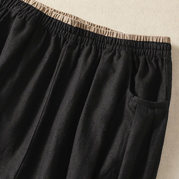 Buddha Stones Lässige Stickerei Damen-Haremshose aus Baumwolle und Leinen in den Größen 7–8 mit Taschen - image 32