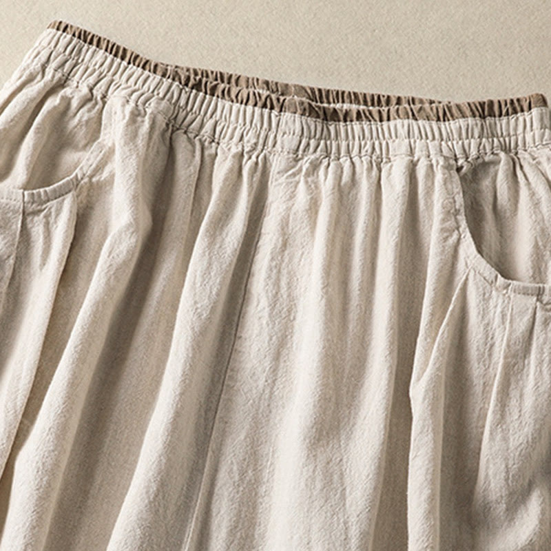 Buddha Stones Lässige Stickerei Damen-Haremshose aus Baumwolle und Leinen in den Größen 7–8 mit Taschen - image 8