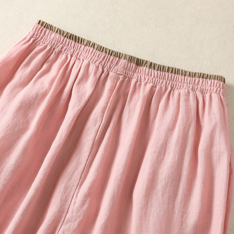 Buddha Stones Lässige Stickerei Damen-Haremshose aus Baumwolle und Leinen in den Größen 7–8 mit Taschen - image 20