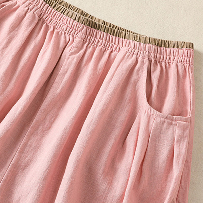 Buddha Stones Lässige Stickerei Damen-Haremshose aus Baumwolle und Leinen in den Größen 7–8 mit Taschen - image 18