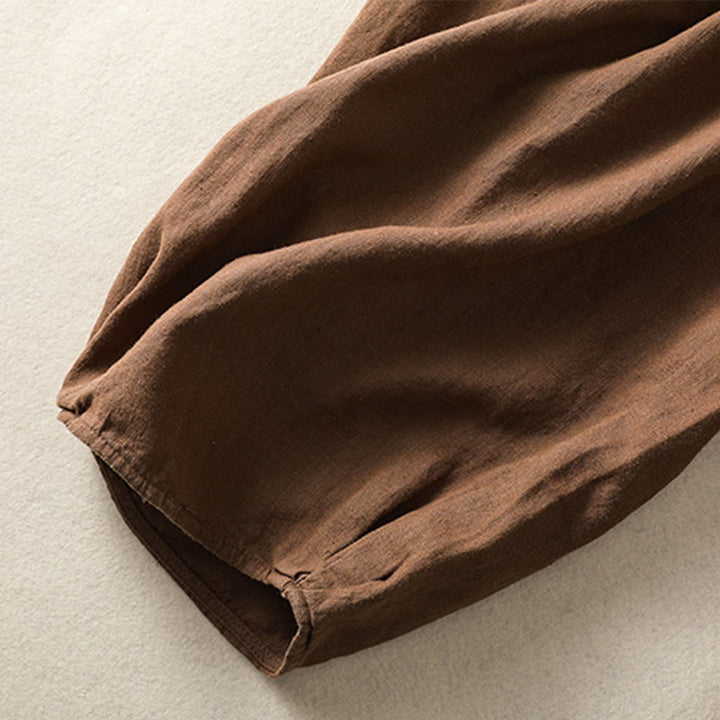 Buddha Stones Lässige Stickerei Damen-Haremshose aus Baumwolle und Leinen in den Größen 7–8 mit Taschen - image 28