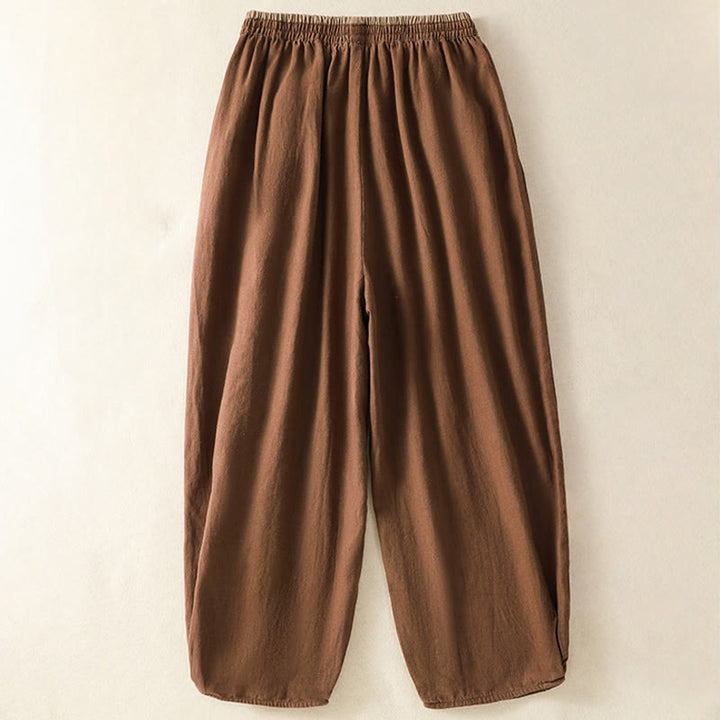 Buddha Stones Lässige Stickerei Damen-Haremshose aus Baumwolle und Leinen in den Größen 7–8 mit Taschen - image 24