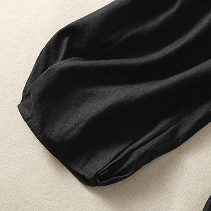 Buddha Stones Lässige Stickerei Damen-Haremshose aus Baumwolle und Leinen in den Größen 7–8 mit Taschen - image 34