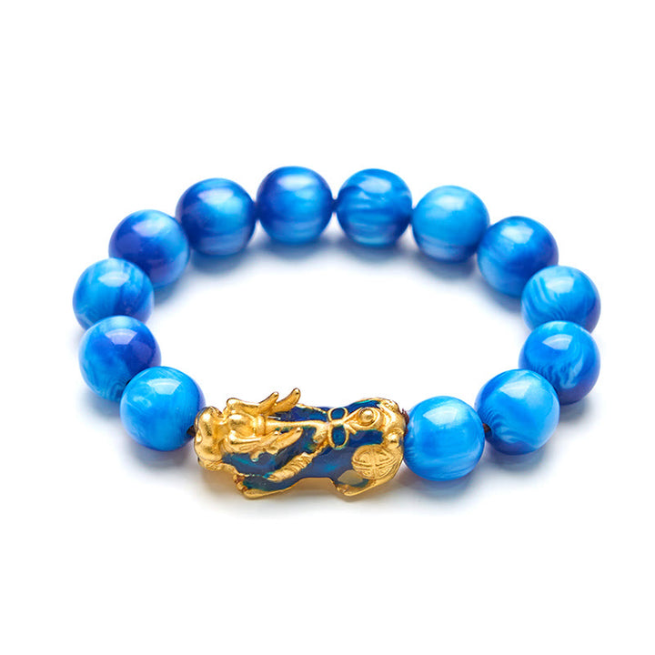 Buddha Stones, buntes Seeweiden-Farbwechsel-PiXiu-Armband mit positiver Heilung