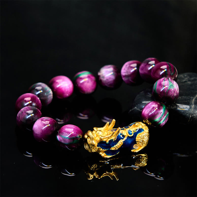 Buddha Stones, buntes Seeweiden-Farbwechsel-PiXiu-Armband mit positiver Heilung