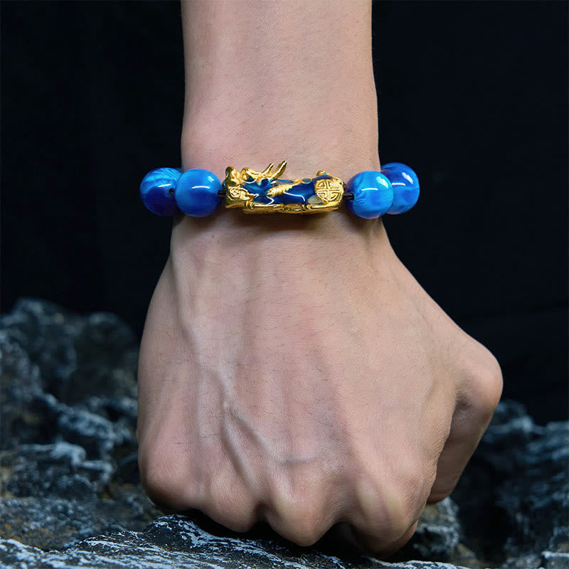 Buddha Stones, buntes Seeweiden-Farbwechsel-PiXiu-Armband mit positiver Heilung