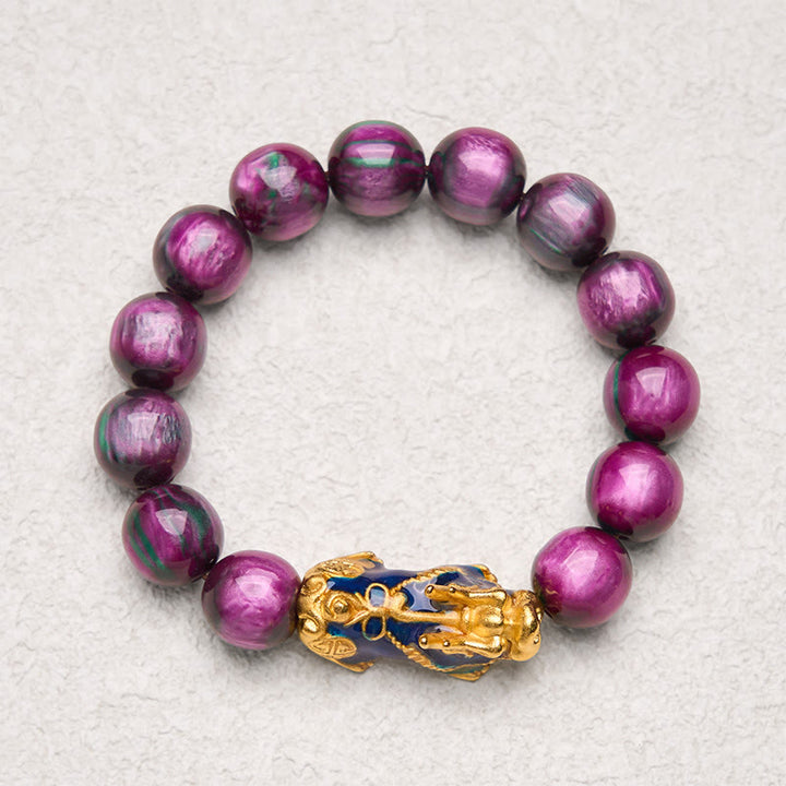 Buddha Stones, buntes Seeweiden-Farbwechsel-PiXiu-Armband mit positiver Heilung