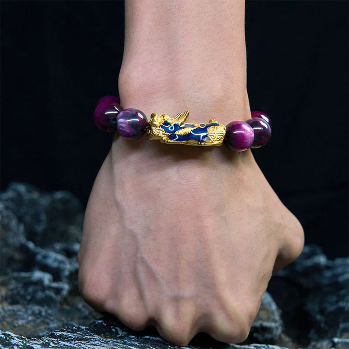 Buddha Stones, buntes Seeweiden-Farbwechsel-PiXiu-Armband mit positiver Heilung