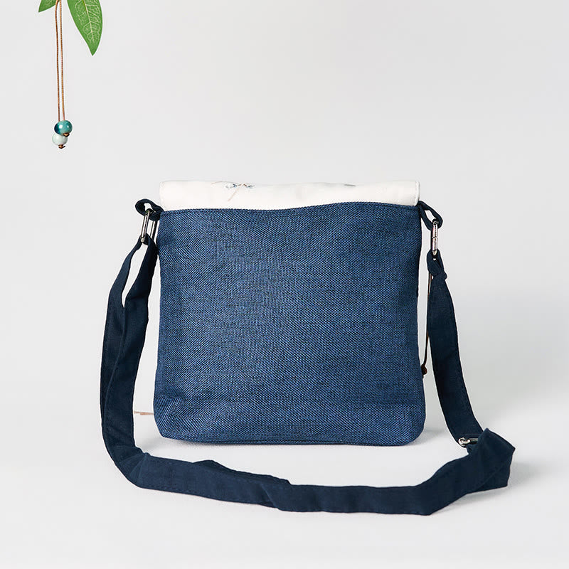 Handgefertigter, bestickter Rucksack aus Polyester-Canvas mit Buddha Stones und großer Kapazität