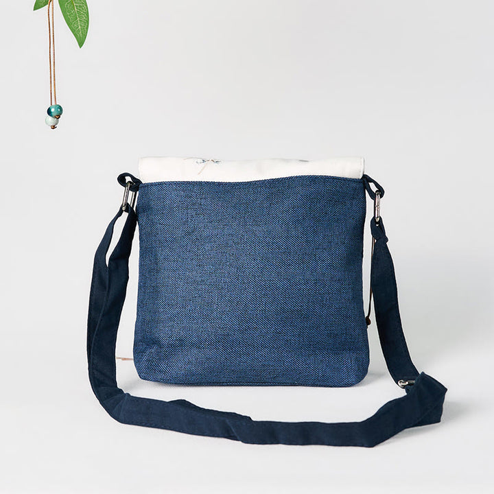 Handgefertigter, bestickter Rucksack aus Polyester-Canvas mit Buddha Stones und großer Kapazität