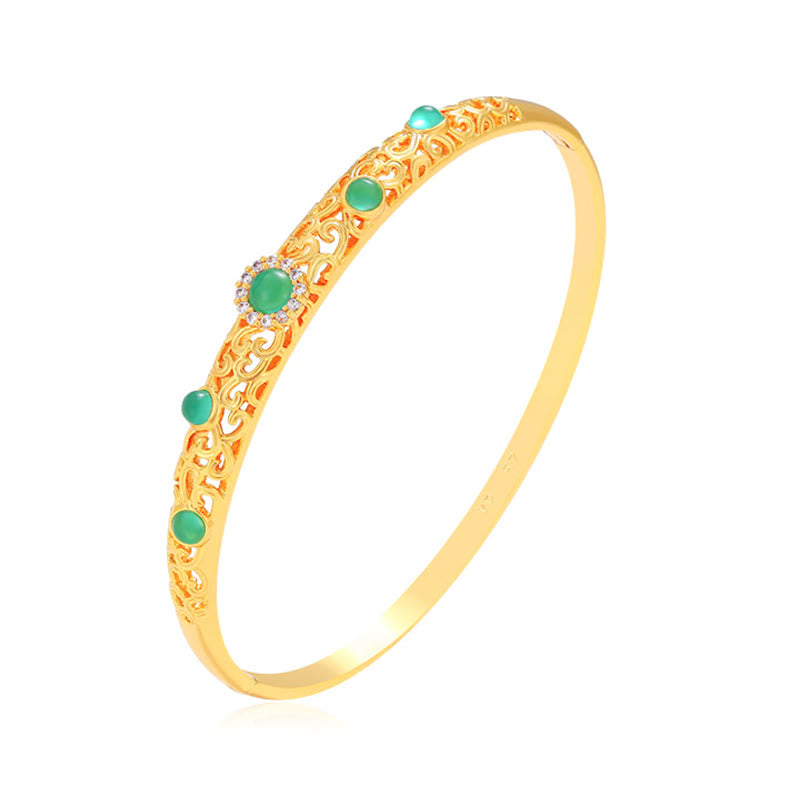 Buddha Stones Vine Design Legierung Zirkon Glück Armband Armreif