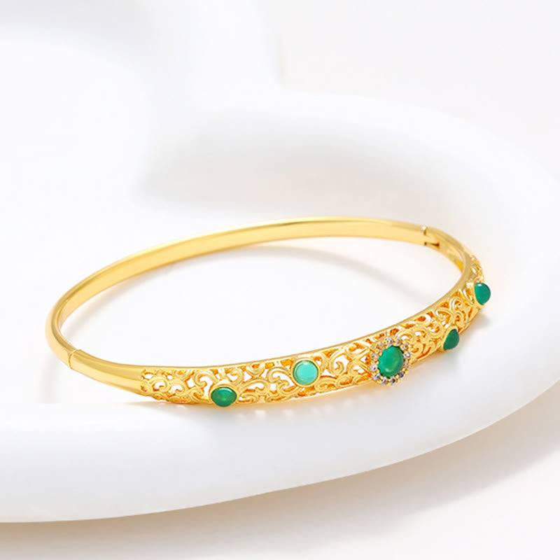 Buddha Stones Vine Design Legierung Zirkon Glück Armband Armreif