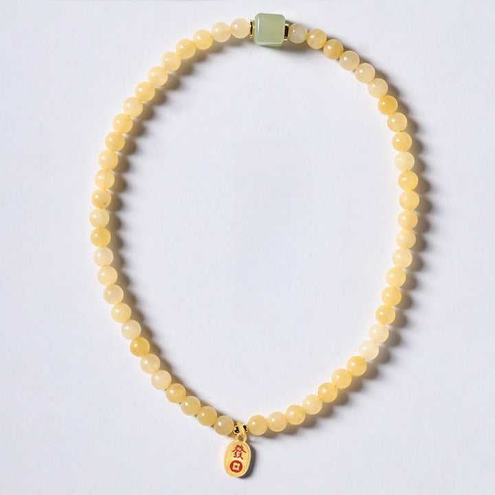 Buddha Stones, Topas-Perlen, Jade-Würfel, Doppelkreis, Reichtumsarmband