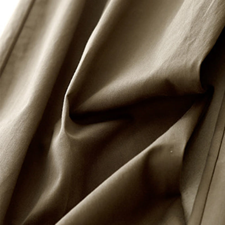 Buddha Stones Casual Vintage Einfarbige Knopfdesign Damenhose aus Baumwolle mit weitem Bein und Taschen - image 10