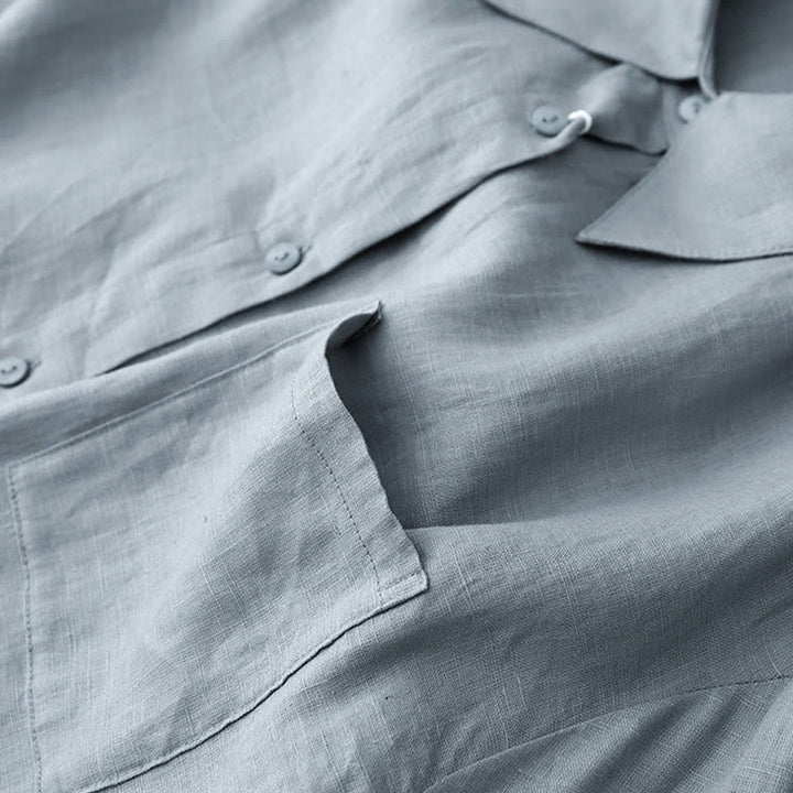 Buddha Stones Sommer 2-teilig Einfarbig Langarmshirt Top Strickjacke Shorts Meditationskleidung Damen Set mit Taschen - image 22