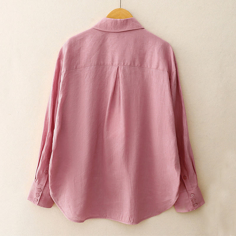 Buddha Stones Sommer 2-teilig Einfarbig Langarmshirt Top Strickjacke Shorts Meditationskleidung Damen Set mit Taschen - image 4