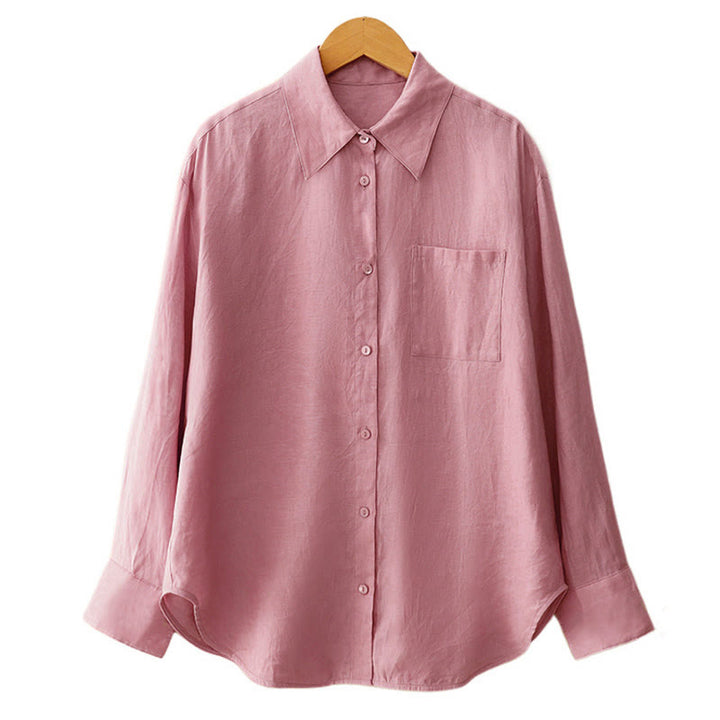 Buddha Stones Sommer 2-teilig Einfarbig Langarmshirt Top Strickjacke Shorts Meditationskleidung Damen Set mit Taschen - image 16