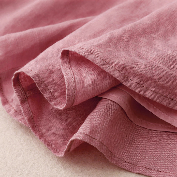 Buddha Stones Sommer 2-teilig Einfarbig Langarmshirt Top Strickjacke Shorts Meditationskleidung Damen Set mit Taschen - image 15