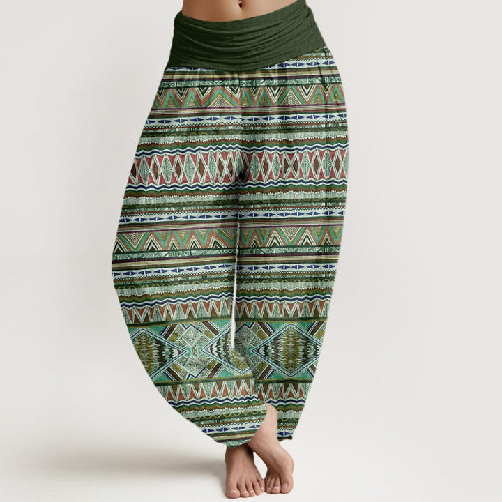 Buddha Stones mit geometrischem Muster im Tribal-Stil für Damen mit elastischer Taille - Dunkelgrün - US22， UK/AU26，EU54 (6XL) - image 5