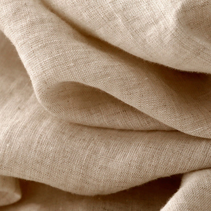 Buddha Stones Lässiges, künstlerisches, einfarbiges, schlichtes Design, hohe Taille, kurze Ärmel, Midikleid aus Baumwolle und Leinen mit Taschen - image 6