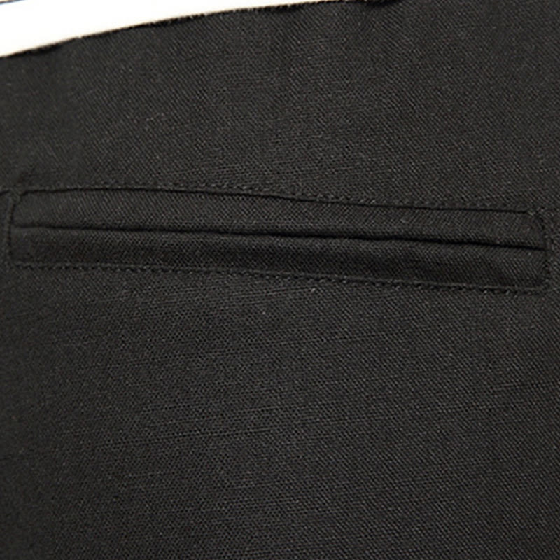 Buddha Stones Spring Plain Simple Patchwork Design Kordelzug Baumwolle Leinen Herren 7-8 Länge Weite Beinhose mit Taschen - image 23