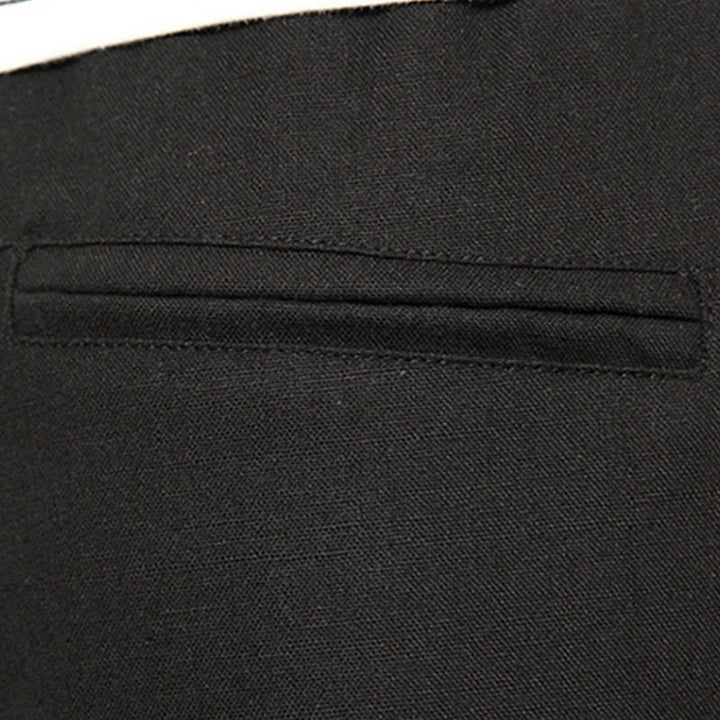 Buddha Stones Spring Plain Simple Patchwork Design Kordelzug Baumwolle Leinen Herren 7-8 Länge Weite Beinhose mit Taschen - image 23